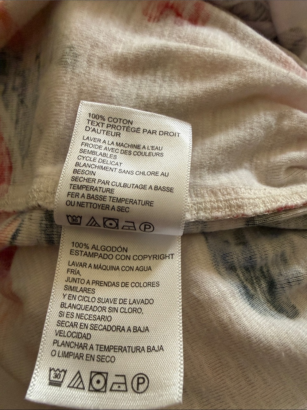 Tommy Bahama Cream Top with Red and Navy Floral Print - Picture 6 of 6